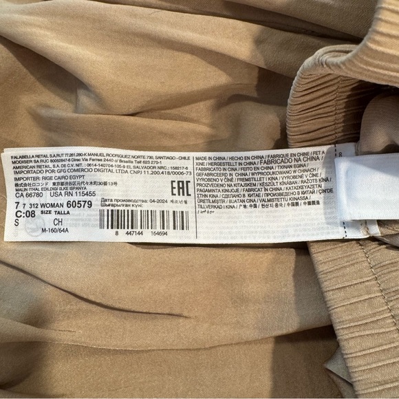 MNG- Tan Wide-Leg Pants‎ with Elegant Draping. Size Small - Picture 13 of 15